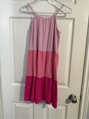Joe Fresh Pink Tiered Spaghetti-Strap Dress - Three-Tone Pink